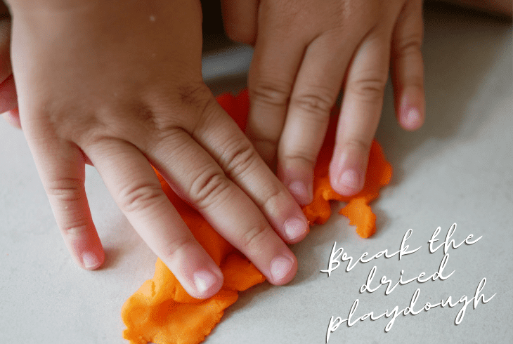 breaking playdough