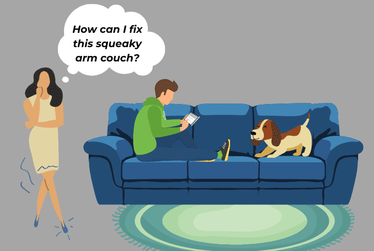 fixing squeaky arm couch