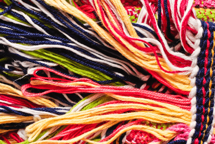 thin area of wool