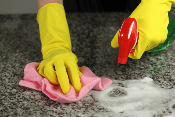 wash countertop as usual