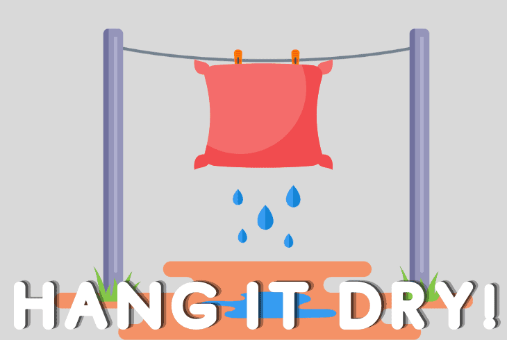 hang dry the cushions