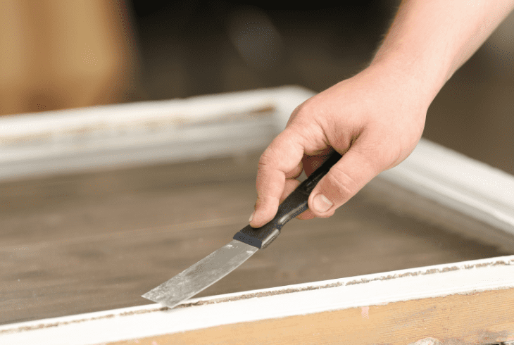 scrape off the glue