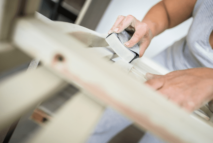 sanding wood