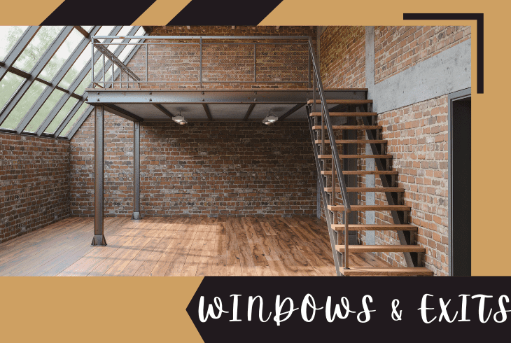 has windows and exits