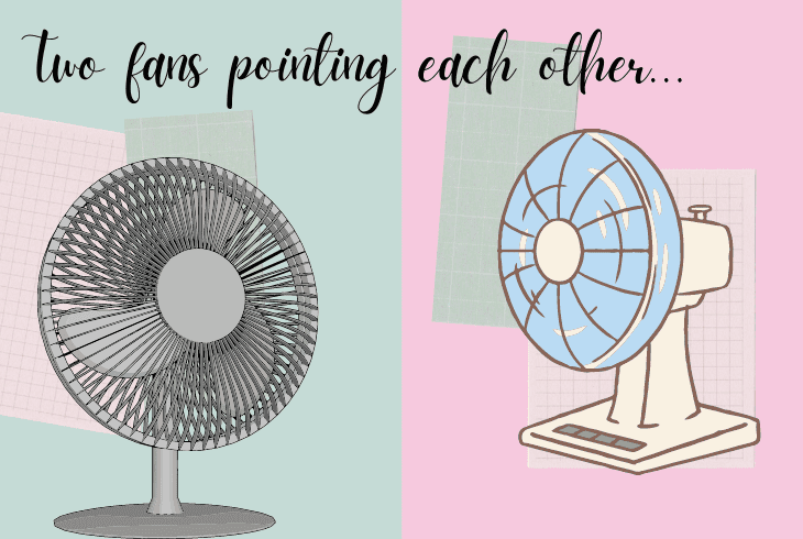 two fans in a room work