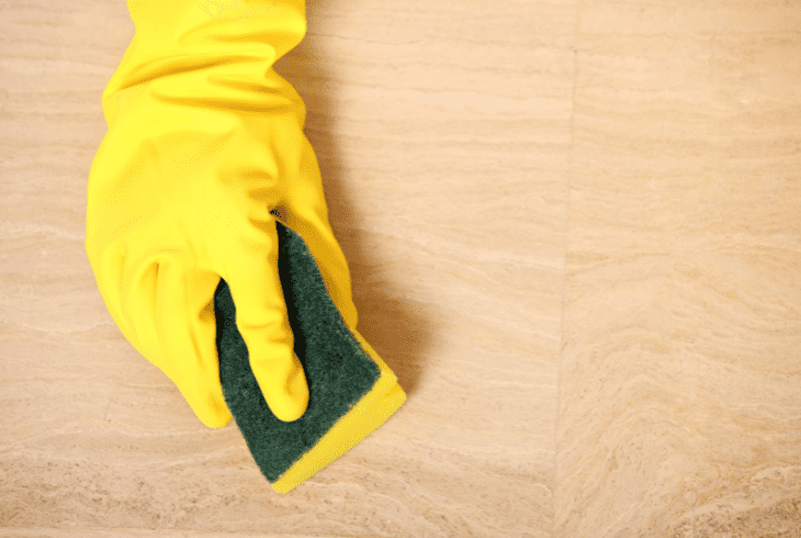 get residue off laminate floors