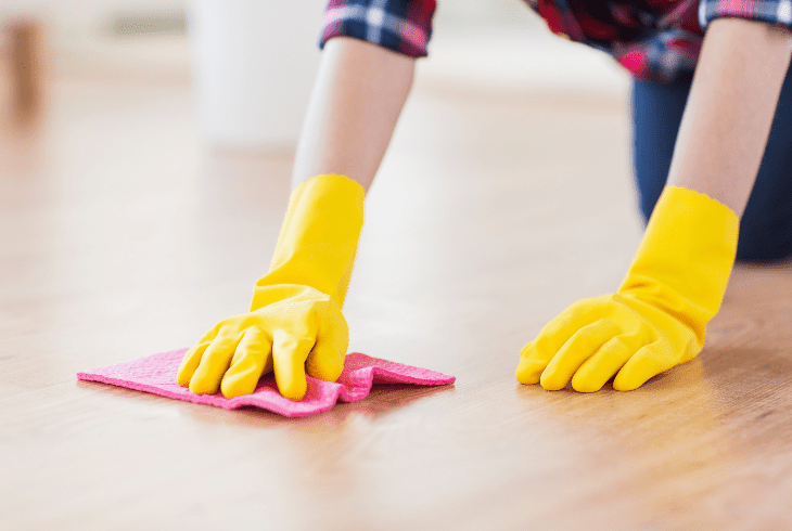 silicone residue on floor