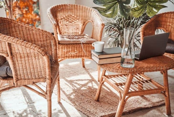 bamboo chair and table