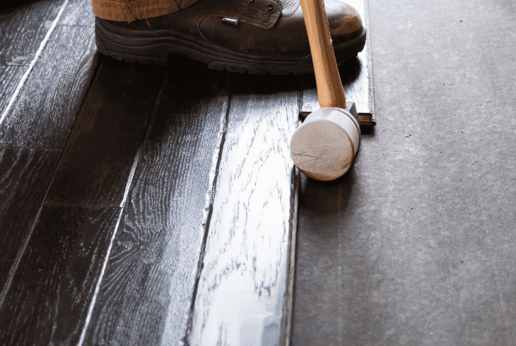 black hardwood floor