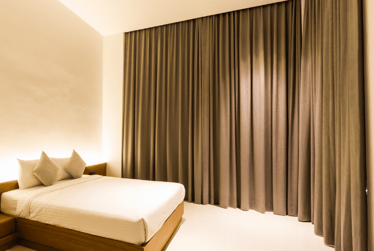 dark brown curtain