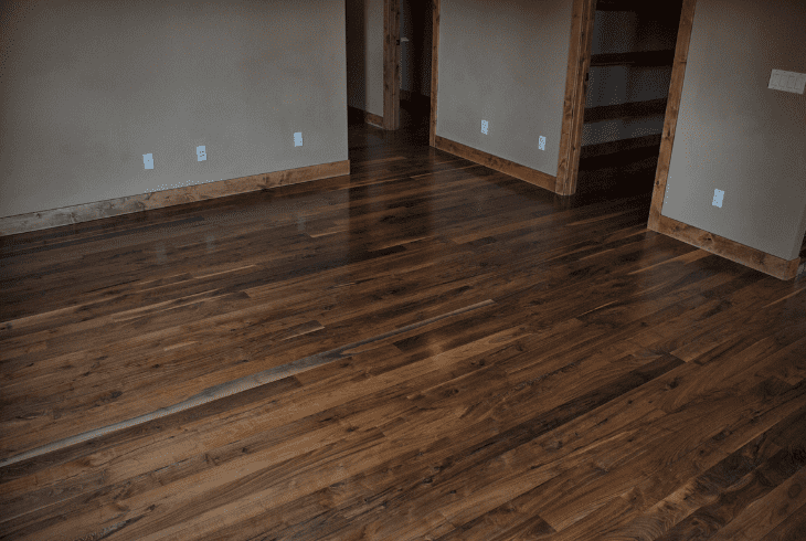 dark stained hardwood floor