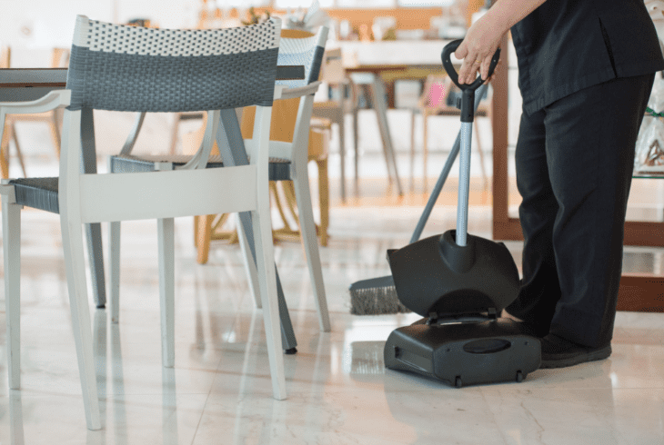 sweeping floor
