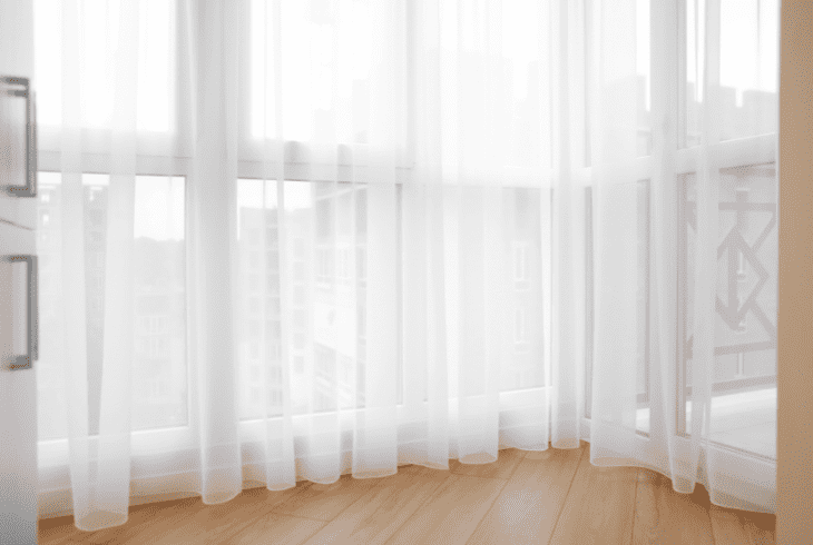sheer white curtain