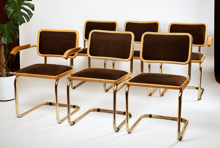 cantilever chair chrome caps