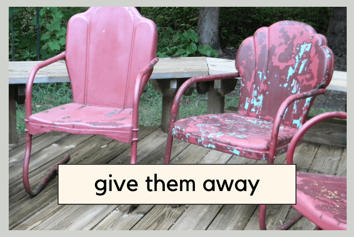 give chairs away