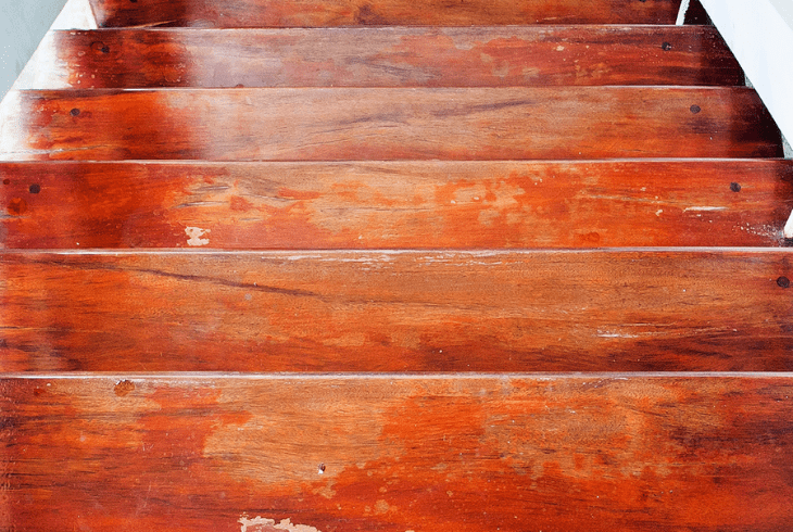 wooden stairs dent