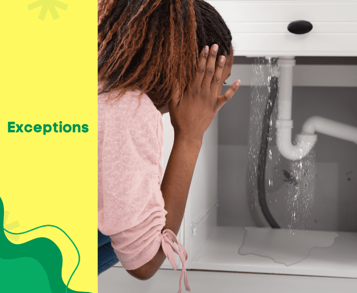 exceptions from using hot water