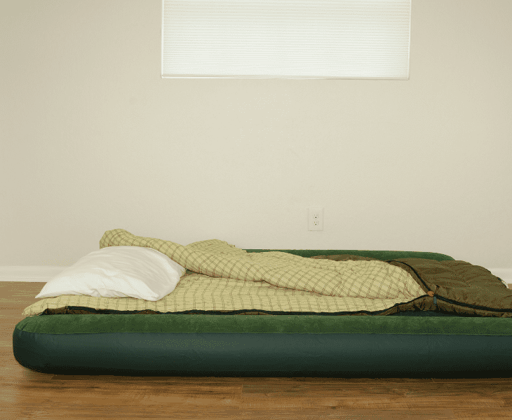 air mattress on floor