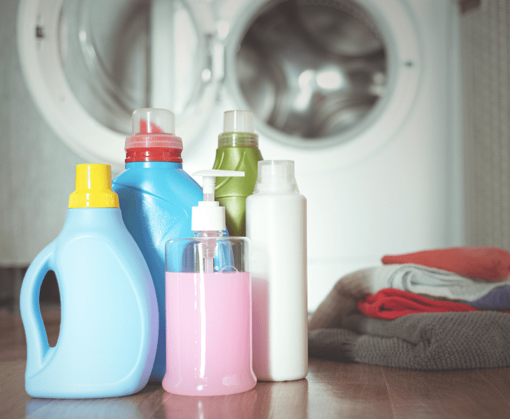softener and detergent bottles