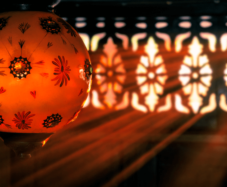 lamp exposed to sun