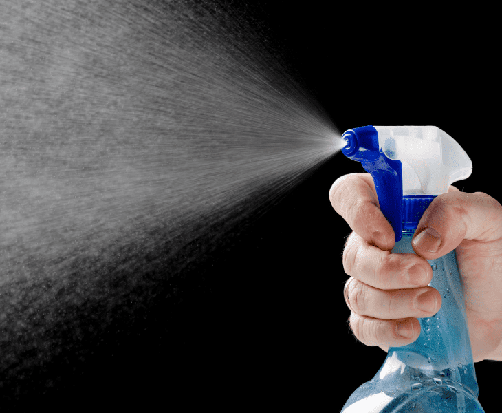 spray chlorine on cushion