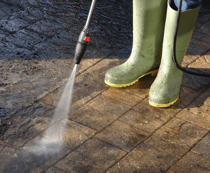 using power washer
