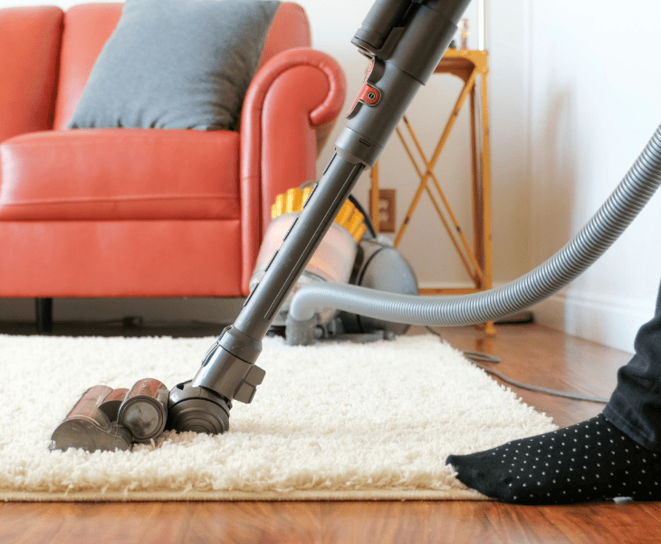 vacuuming rugs