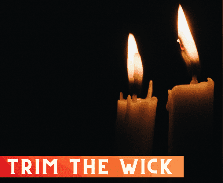 trimming wick candle