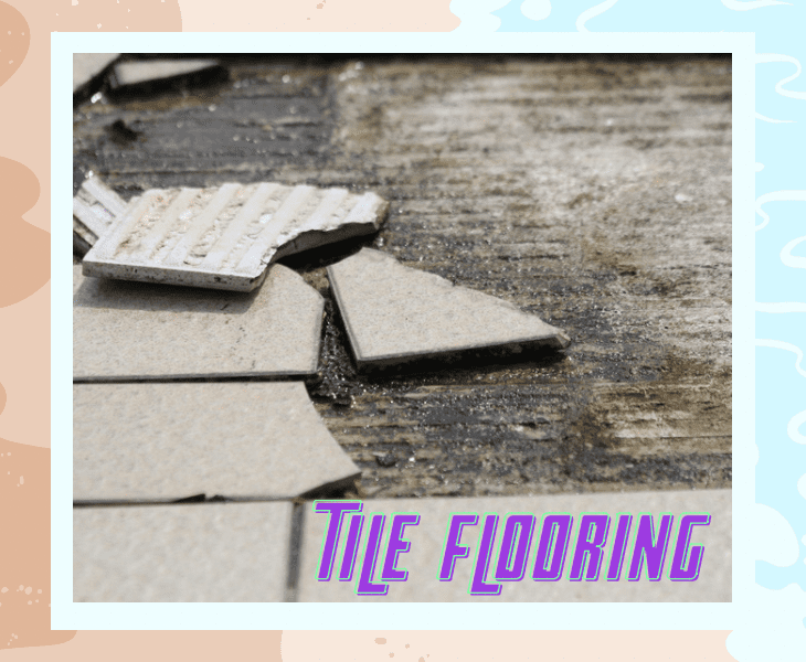 the cracked tile flooring
