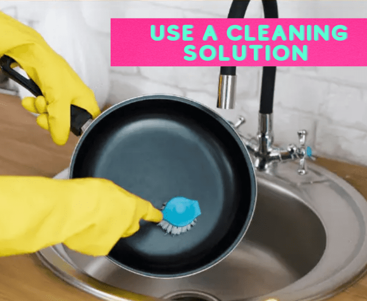 using a cleaning solution