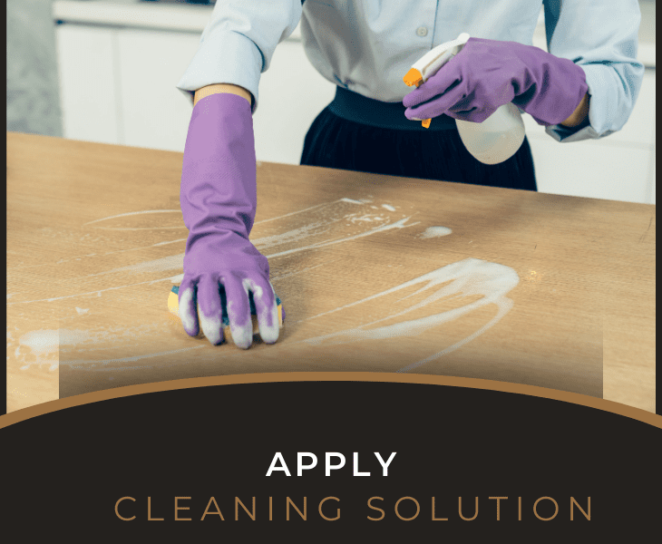 apply a cleaning solution