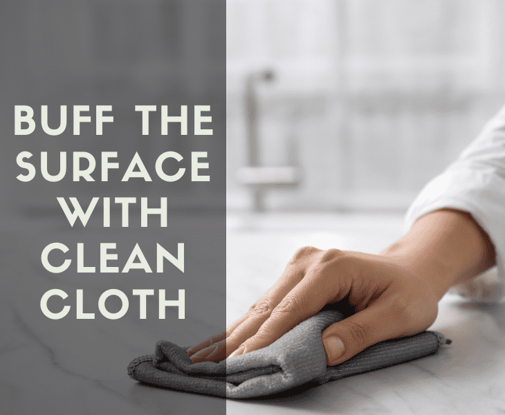 buff surface a with clean cloth