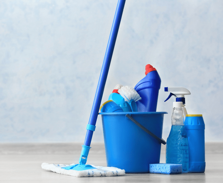 use a mop or towels