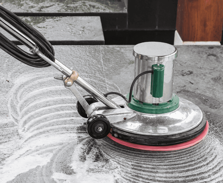 using machinery for cleaning