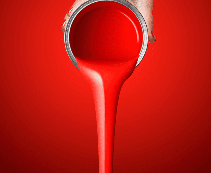 red paint flowing