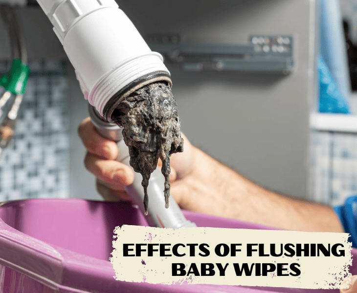 flushing of baby wipes effect