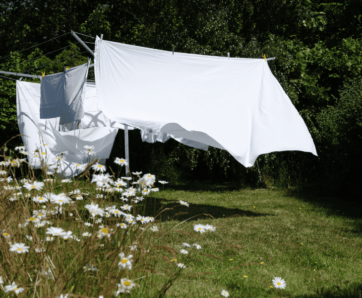 hanging the comforter outside