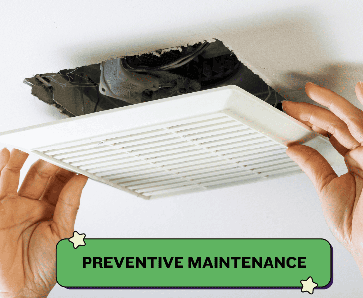 opening the cover of exhaust fan