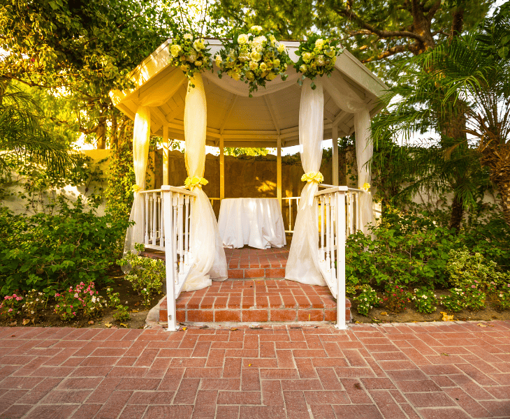 gazebo with wind curtains