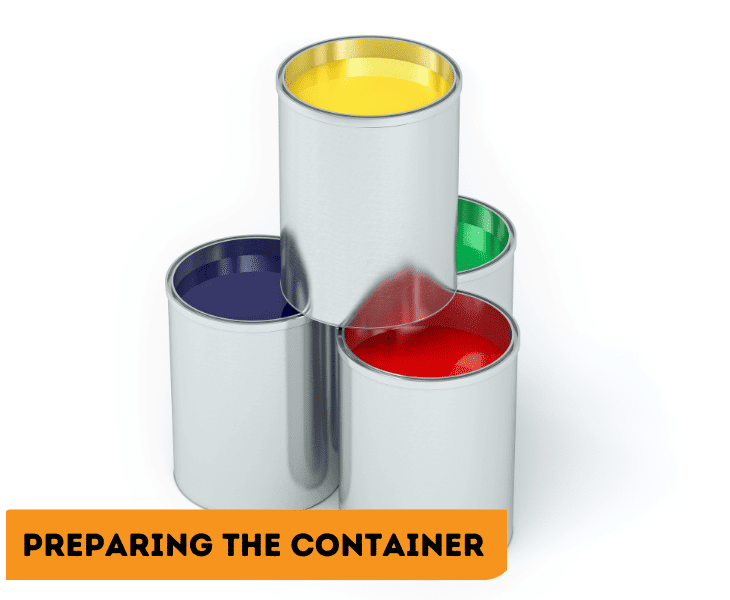 preparing the paint container