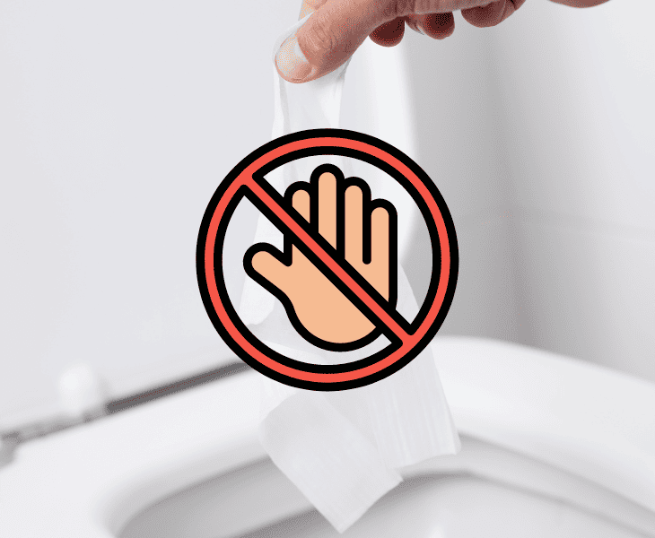 don't flush baby wipes