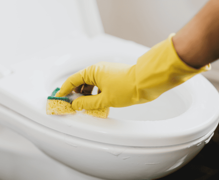 cleaning while scrubbing