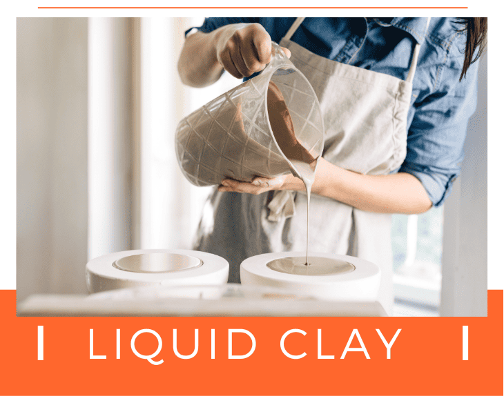 pouring liquid clay