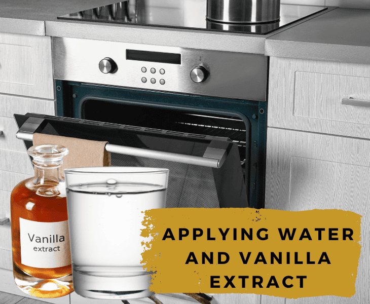 applying water and vanilla extract