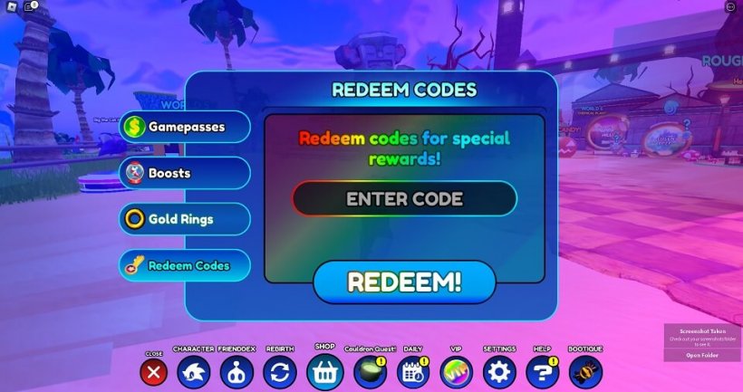 Capture d'écran des codes Sonic Speed Simulator