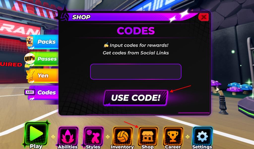 échanger les codes de volleyball legends