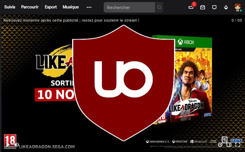 bloquer pub twitch ublock