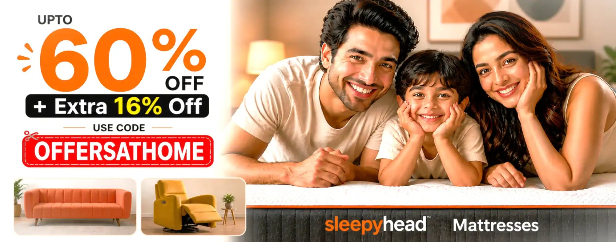 Up to 60% off + 16% extra discount with code OFFERSATHOME.