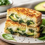 croque monsieur vegetarien avocat mozzarella et epinards