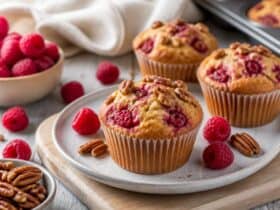 muffins a la framboise et noix de pecan